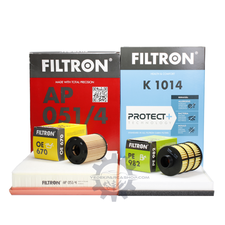 Opel Astra H Filtron 1.3 Dizel Periyodik Bakım Filtre Seti (Yağ Filtresi Tırnaklı) Filtron Marka