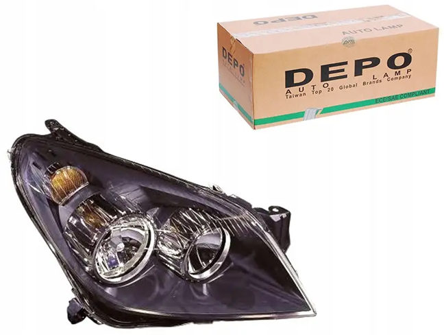 Opel Astra H Sağ Far Siyah Zeminli | DEPO 442-1140R-LD-EM