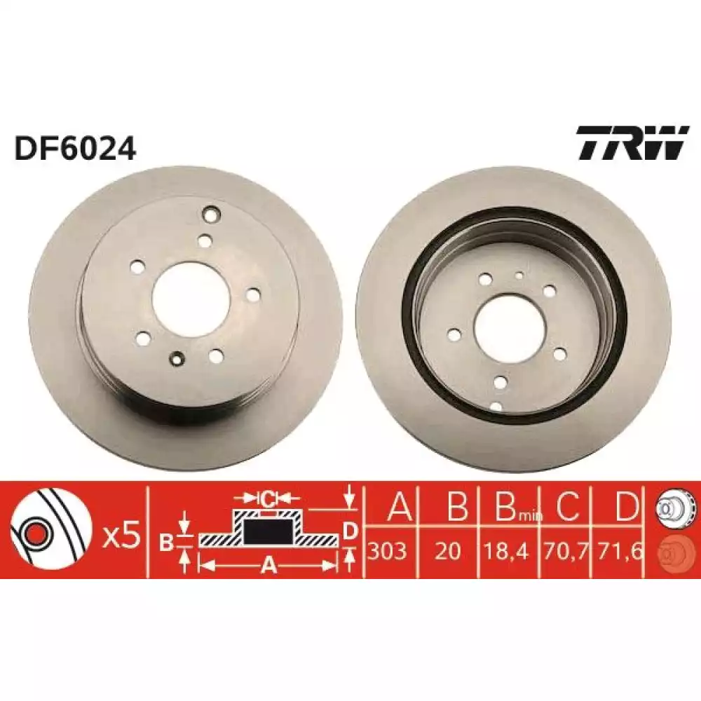 Chevrolet Captiva Arka Fren Disk Takımı | TRW DF6024