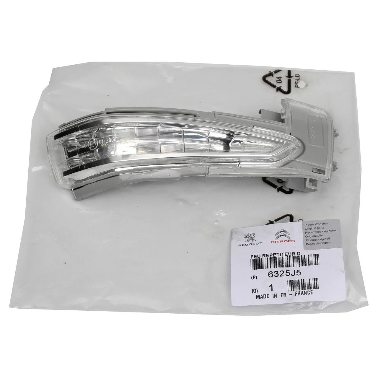 Peugeot 508 2011-2017 Sağ Ayna Sinyali (Yolcu Tarafı) Orijinal | PSA 6325 J5